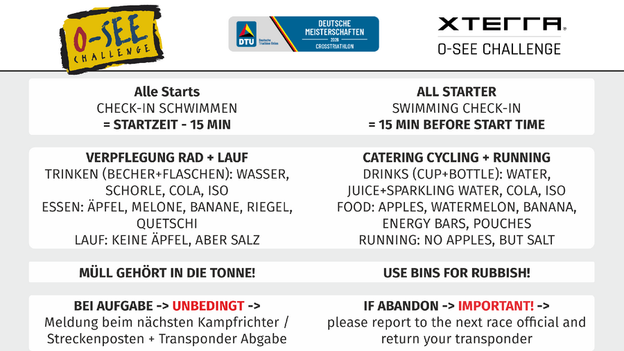 Neuerungen zum Briefing der XTERRA O-SEE Challenge 2026 - Galerie